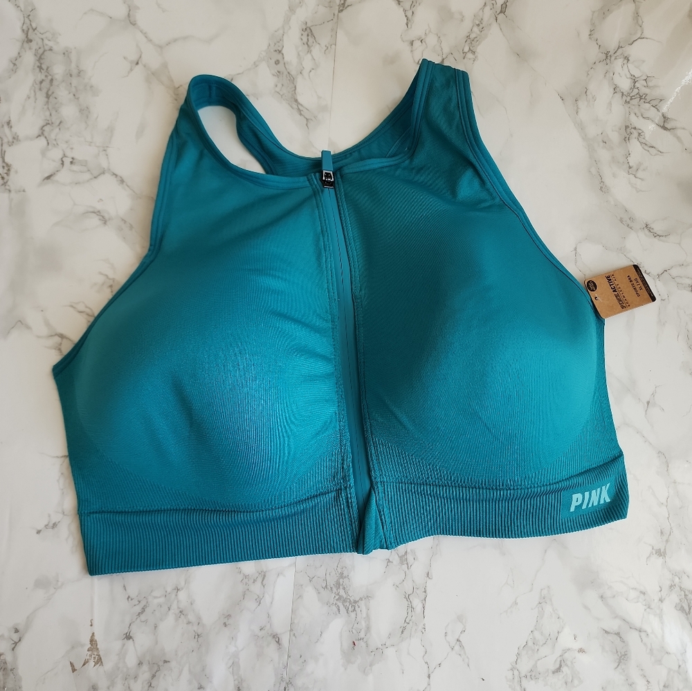 Victoria's Secret Pink Sports Bra Blue XL - Picture 1 of 6